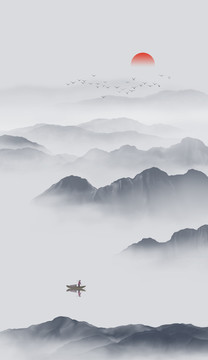 山水裝飾畫