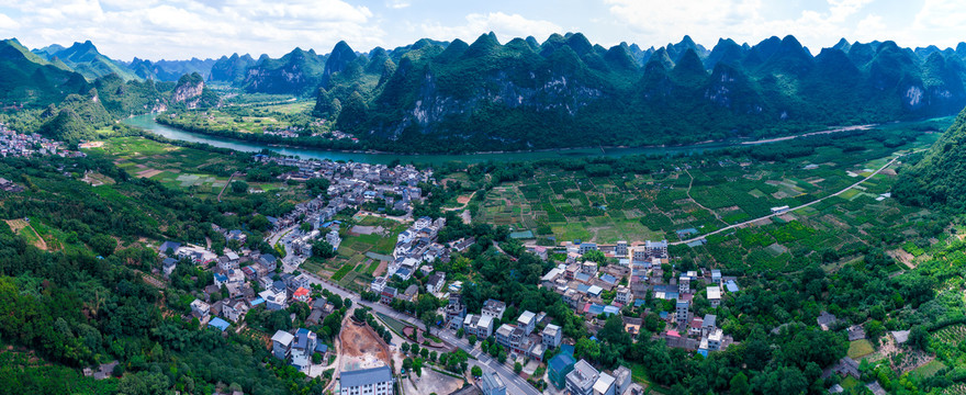 桂林冠岩风景区航拍全景