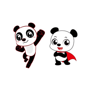 原創(chuàng)手繪卡通熊貓動(dòng)物插畫圖片