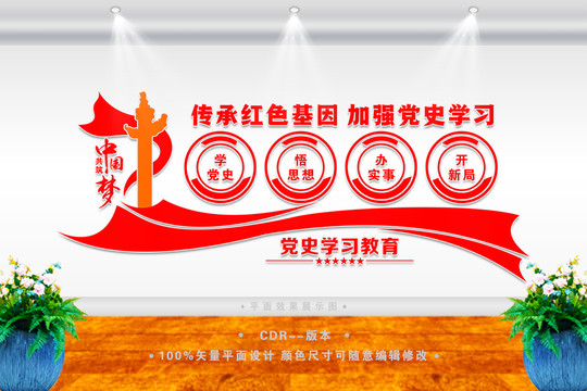 學(xué)習(xí)黨史文化墻