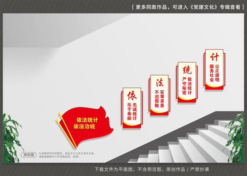 依法統(tǒng)計文化墻