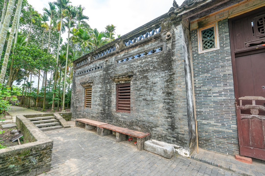 海南潮汕乡村传统青砖瓦屋