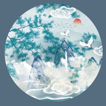 迎客松壁畫(huà)