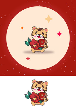 虎年新年造型抱鯉魚