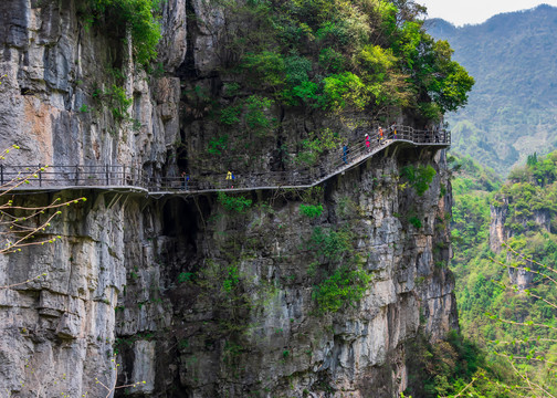 清江方山风景区峡谷绝壁