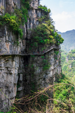 清江方山风景区峡谷绝壁