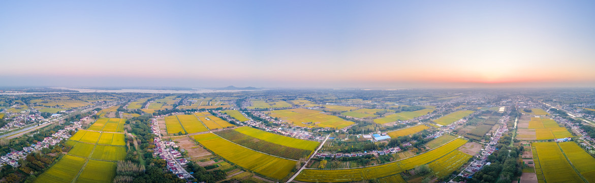 新农村农田航拍全景