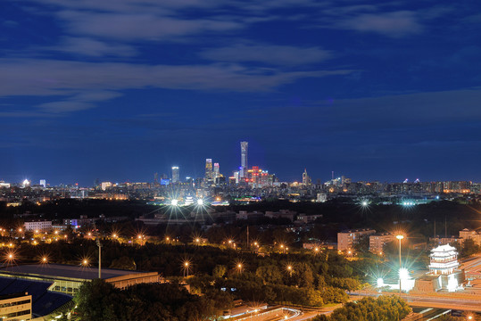 北京天坛中国尊城市建筑风光夜景