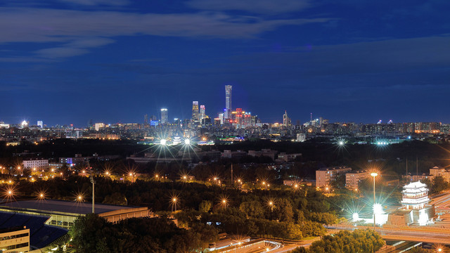 北京天坛中国尊城市建筑风光夜景