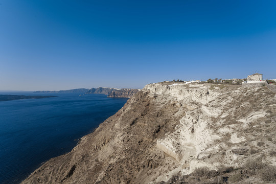 希腊圣托里尼海岛火山口自然景观
