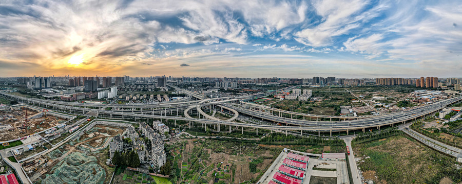 合肥郎溪路与裕溪路交口航拍全景