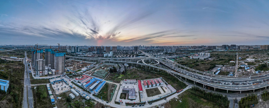 合肥郎溪路与裕溪路交口航拍全景