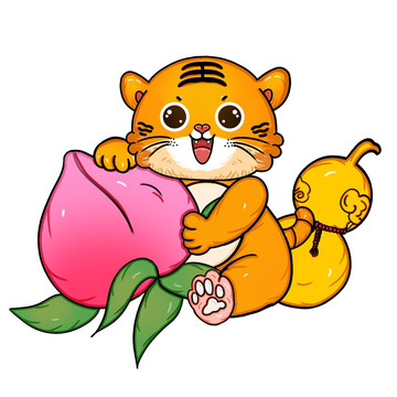 國潮老虎多福多壽