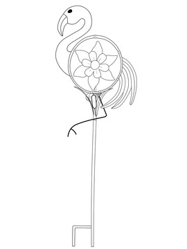 鐵藝火烈鳥(niǎo)支撐