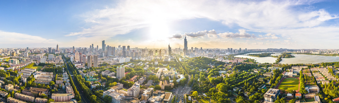 南京城市风光高清航拍全景