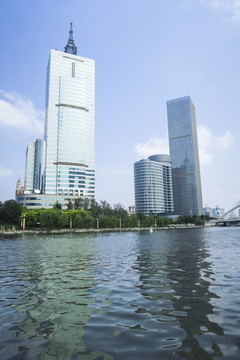 天津海河沿岸城市风光