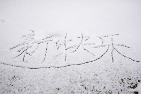 雪地新年祝愿