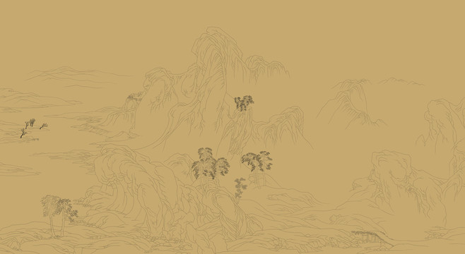 線(xiàn)描山水