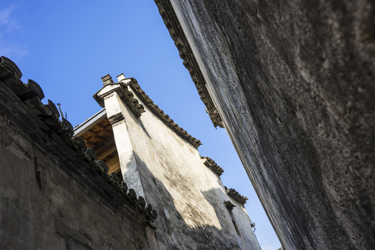 安徽西递古村景区徽派建筑