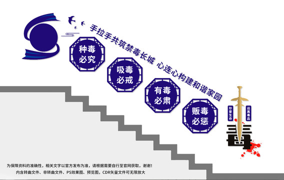 禁毒樓梯文化墻