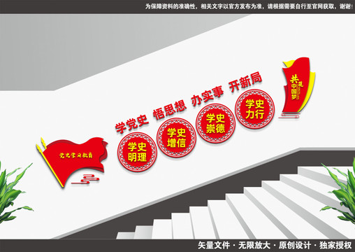 黨史學(xué)習(xí)教育樓梯文化墻