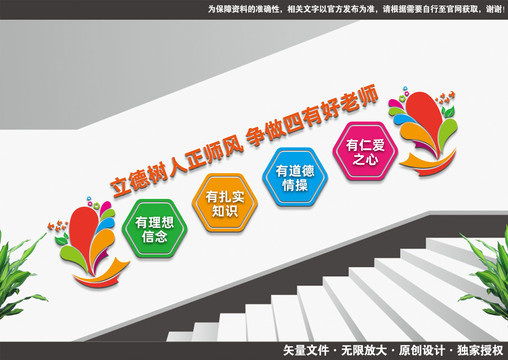 四有好老師樓梯文化墻