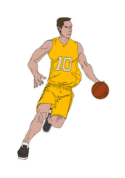 个人原创插画篮球运动员