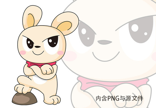 可愛卡通萌兔子印花圖案