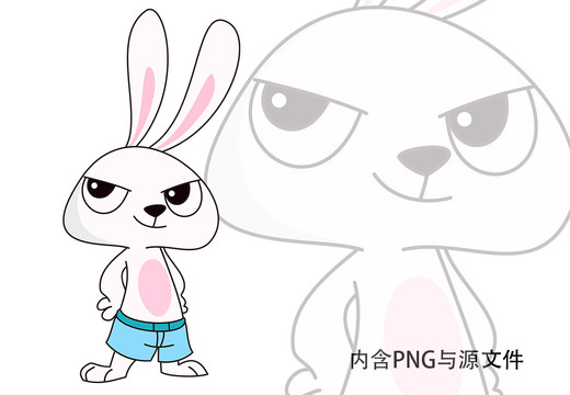 可愛(ài)小白兔卡通印花圖案圖形