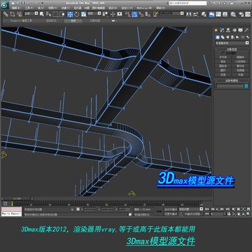 工業(yè)風(fēng)通風(fēng)管道3D模型