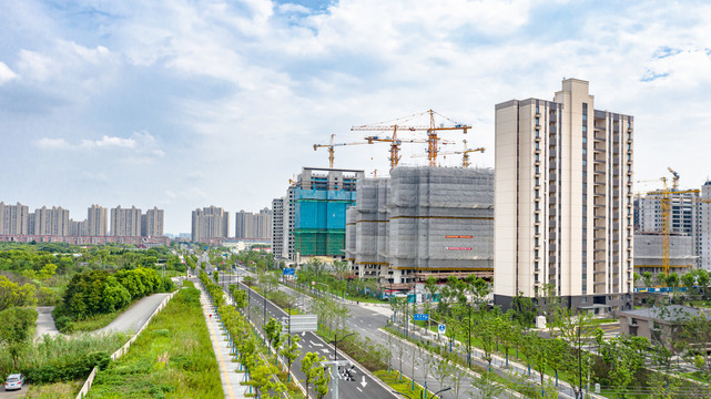 上海宝山区新顾城新建住宅航拍