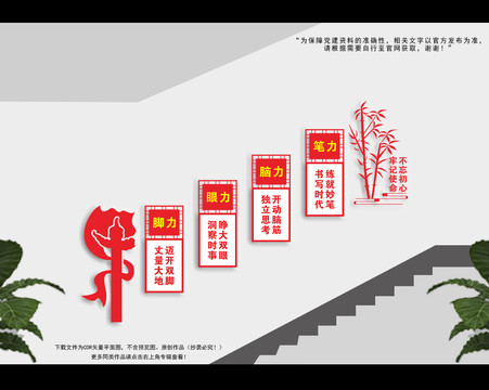 四力樓梯文化墻