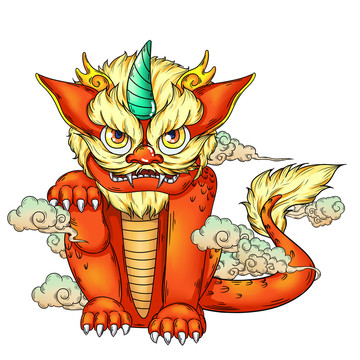 新年年獸國潮創(chuàng)意插畫