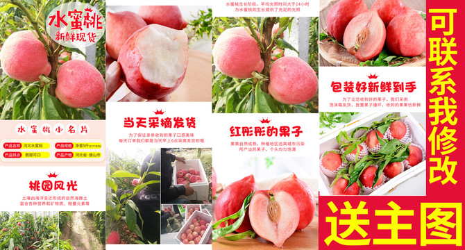 水蜜桃詳情頁白底主圖