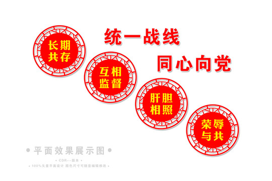 黨派合作方針樓梯樓道文化墻