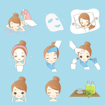 女孩肌膚保養(yǎng)醫(yī)美拉提插圖