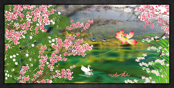 原創(chuàng)花鳥裝飾畫