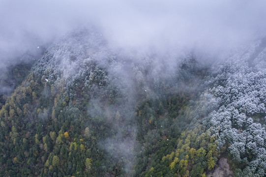 川西高原秋季高山峡谷自然风光
