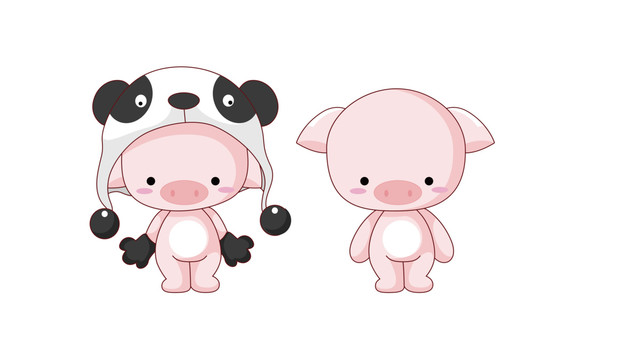 原創(chuàng)卡通豬動物形象插畫