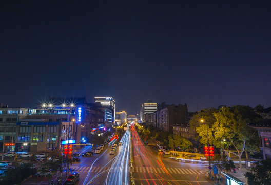 西安夜景南广济街街景