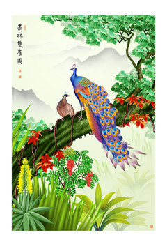 叢林雙雀圖