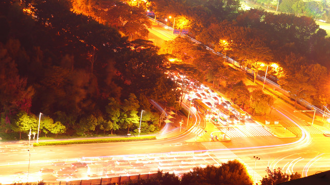 深南大道白石洲沙河东路段夜景