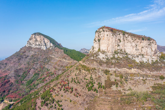 航拍济南大小寨山