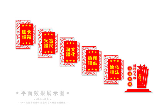 黨的治疆方略樓梯樓道文化墻