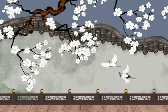 古風(fēng)梅花插畫