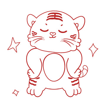 國(guó)潮虎年虎虎生威剪紙