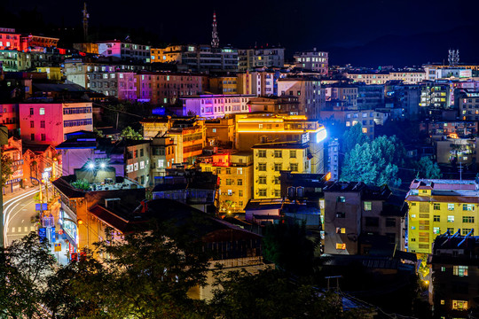 夜景小县城美姑夜景