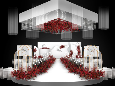 红白婚礼仪式区效果图
