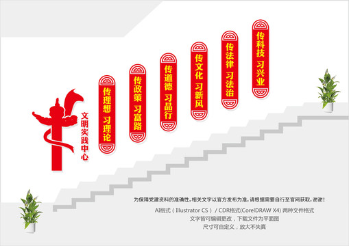 新時代文明實踐中心樓梯展板