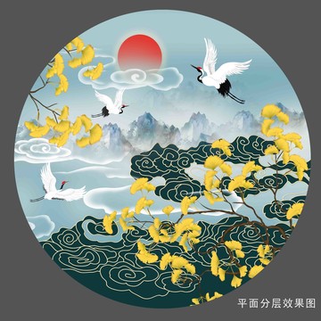 祥云銀杏山水